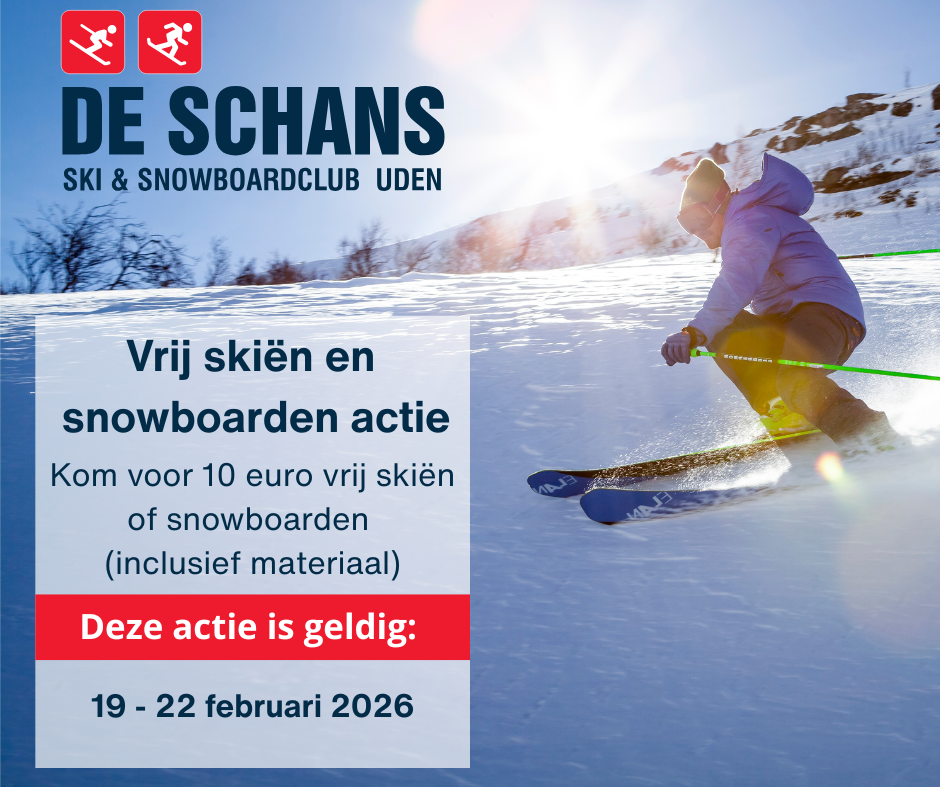 Actie vrij skiën en snowboarden